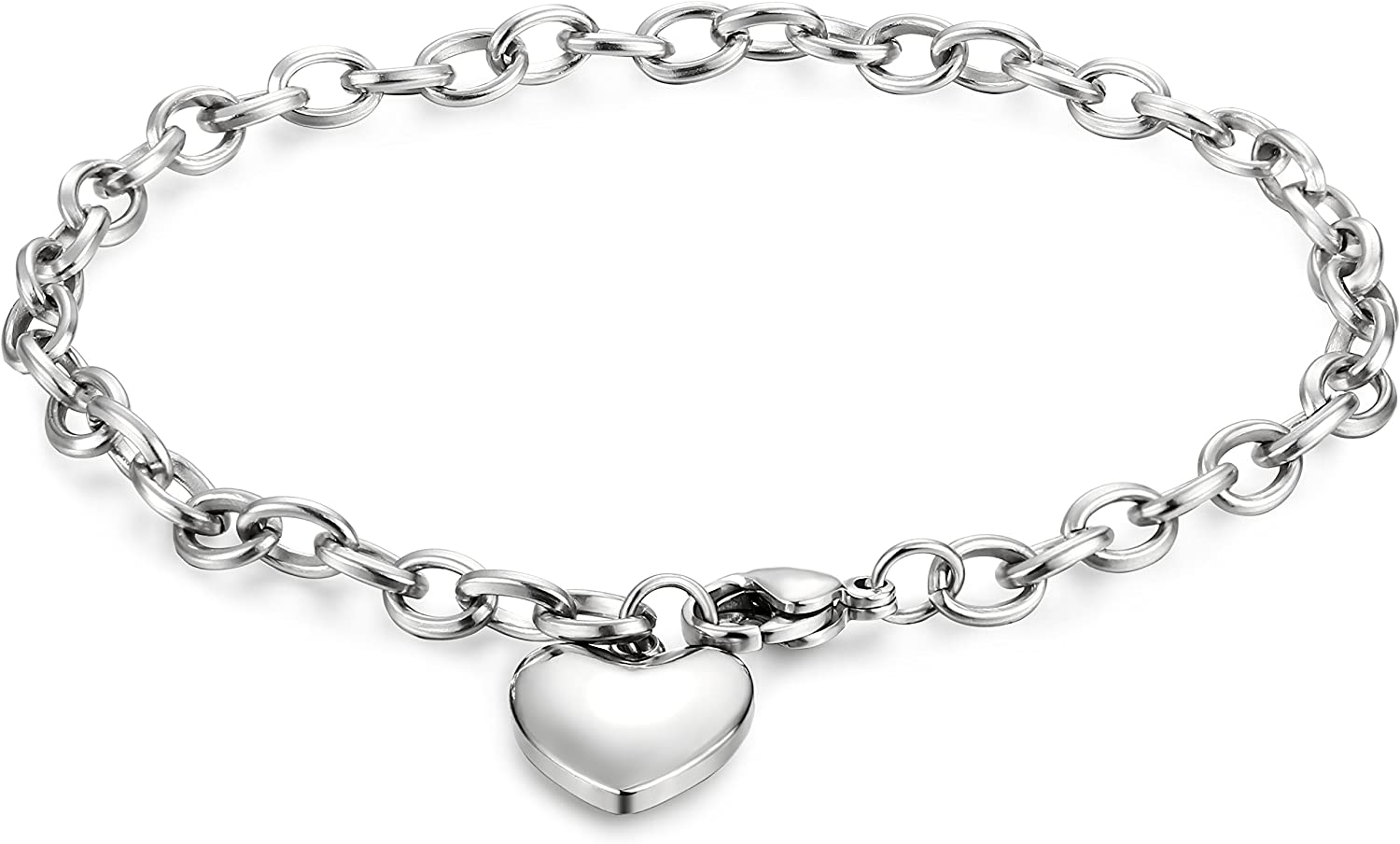 Jstyle Jewelry Women's Heart Charm Bracelets Stainless Steel Link Bracelet Birthday Gifts for Women Jewelry - Image 3